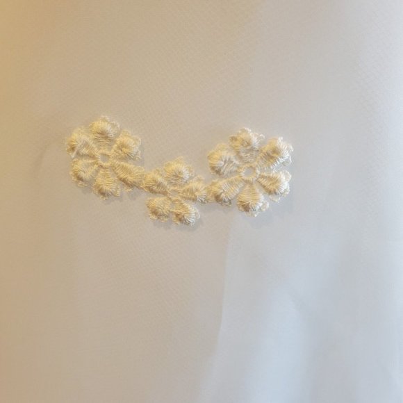 Vintage 70s Prairie Lace Wedding Dress Edwardian Victorian Pioneer Sheer Puff - Picture 11 of 16